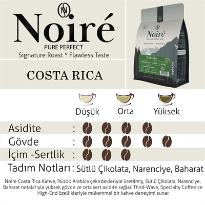 Noire Costa Rica 250g %100 Arabica Single Origin 