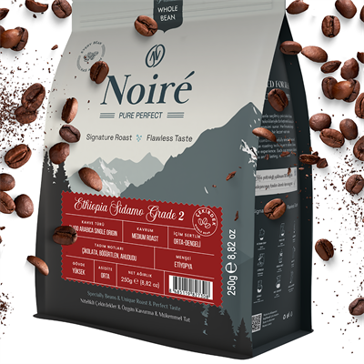 Noire Ethiopia Sidamo Grade 2  250g %100 Arabica Single Origin 