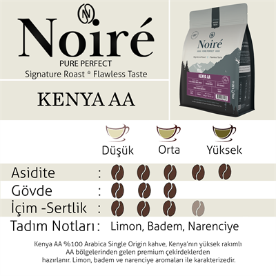 Noire Kenya AA 250g - %100 Arabica Single Origin 