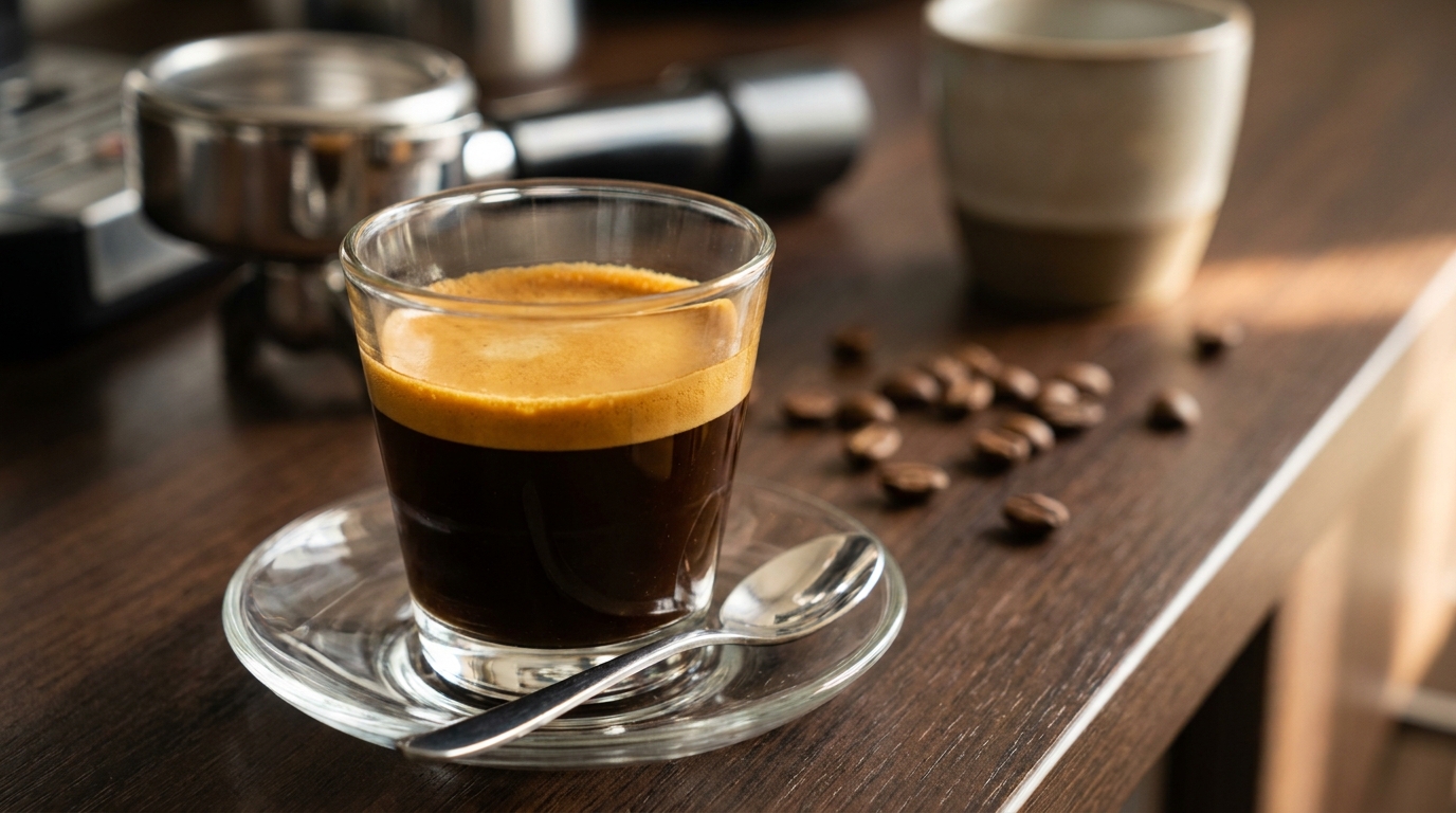 Espresso fincanında crema görünümü ve iyi espresso creması