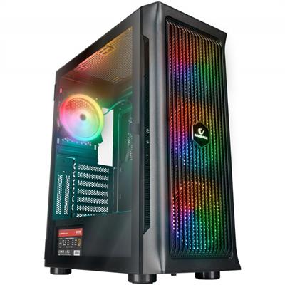 RAMPAGE PROLIX 4*12CM ARGB FAN MANYETİK TEMPERLİ CAMLI Mid-T POWERSIZ OYUNCU KASASI