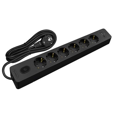 Seldur Kablolu Usb/type-C 6'lı 2 Metre Siyah Grup Priz