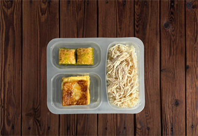 Pilav Üstü Didilmiş Tavuk Börek Baklava Menü 