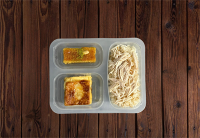 Pilav Üstü Didilmiş Tavuk Börek İrmik Tatlısı Menü 