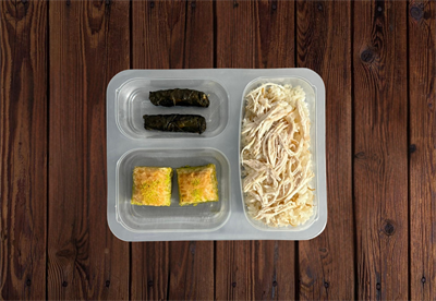 Pilav Üstü Didilmiş Tavuk Yaprak Sarma Baklava Menü 