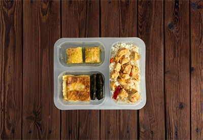 Pilav Üstü Tavuk Sote Yaprak Sarma Börek Baklava Menü 