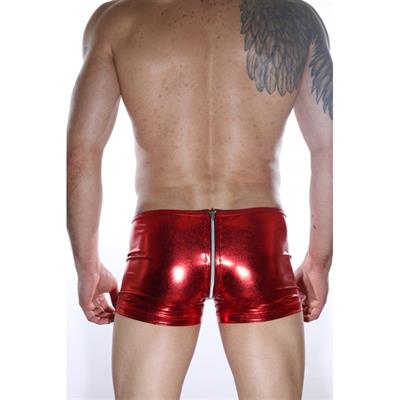 Erkek Kırmızı Renkli Fantezi Giyim Arkası Fermuarlı Boxer HF012113 