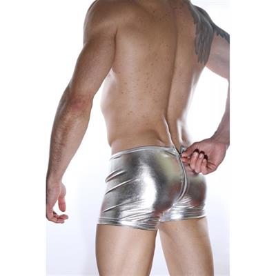 Erkek Gümüş Gri Fantezi Giyim Arkası Fermuarlı Boxer HF012112 