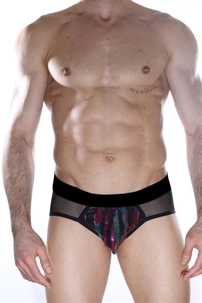 Erkek Çok Renkli Fantezi Giyim Transparan Desenli Jockstrap HF012151 