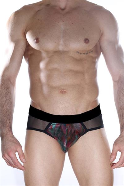 Erkek Çok Renkli Fantezi Giyim Transparan Desenli Jockstrap HF012150 