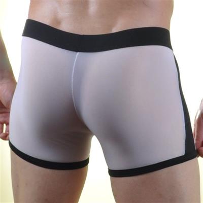 Erkek Beyaz Fantezi Giyim Transparan Boxer HF071028 