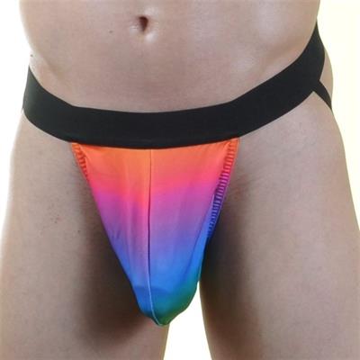 Erkek Çok Renkli Fantezi Giyim Gökkusağı Desenli Jockstrap HF071063 