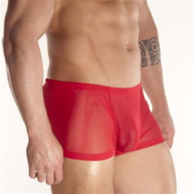 Erkek Kırmızı Fantezi Giyim Transparan Boxer HF080888 