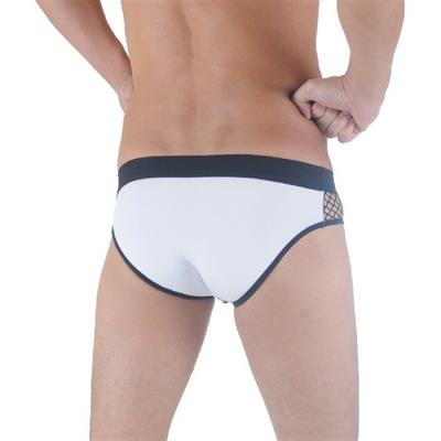 Erkek Beyaz Fantezi Giyim Fileli Slip HF291147 