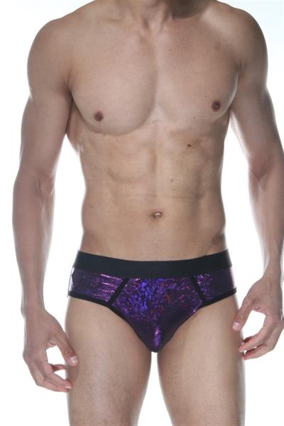 Erkek Mor Fantezi Giyim Parlak Jockstrap HF102121 