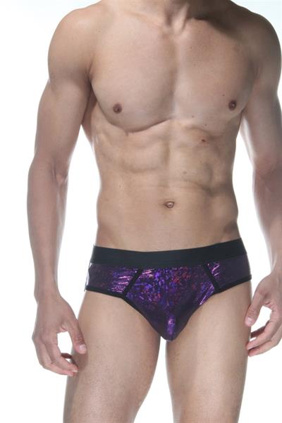 Erkek Mor Fantezi Giyim Parlak Jockstrap HF102121 