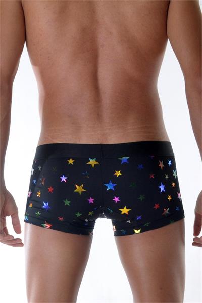 Erkek Siyah Fantezi Giyim Yıldız Desenli Boxer HF111804 