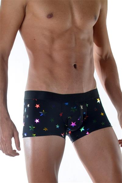 Erkek Siyah Fantezi Giyim Yıldız Desenli Boxer HF111804 