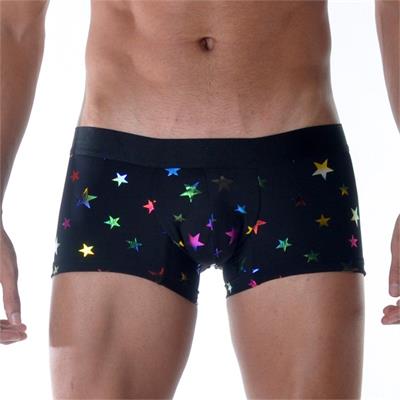 Erkek Siyah Fantezi Giyim Yıldız Desenli Boxer HF111804 