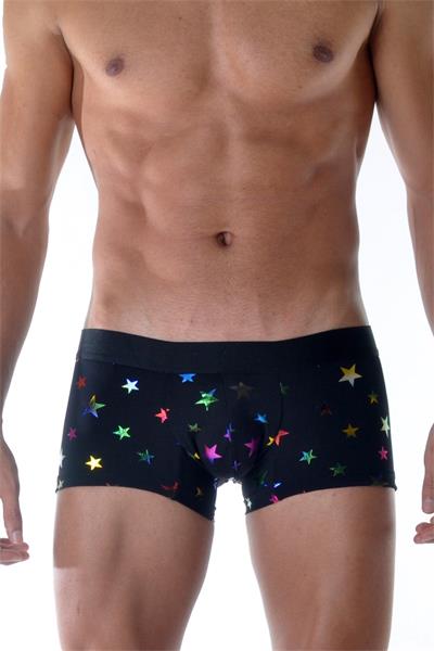 Erkek Siyah Fantezi Giyim Yıldız Desenli Boxer HF111804 
