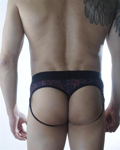 Erkek Çok Renkli Fantezi Giyim Yuvarlak Desenli Jockstrap HF301175 