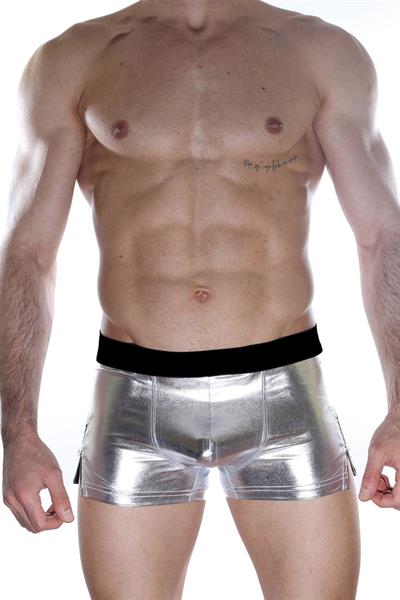 Erkek gümüş Gri Fantezi Giyim Deri Görünümlü Boxer HF012103 