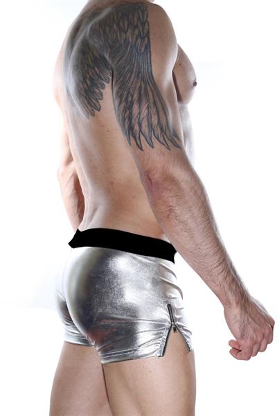 Erkek gümüş Gri Fantezi Giyim Deri Görünümlü Boxer HF012103 