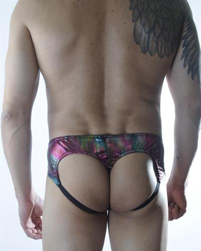 Erkek Çok Renkli Fantezi Giyim Parlak Desenli Jockstrap HF301162 