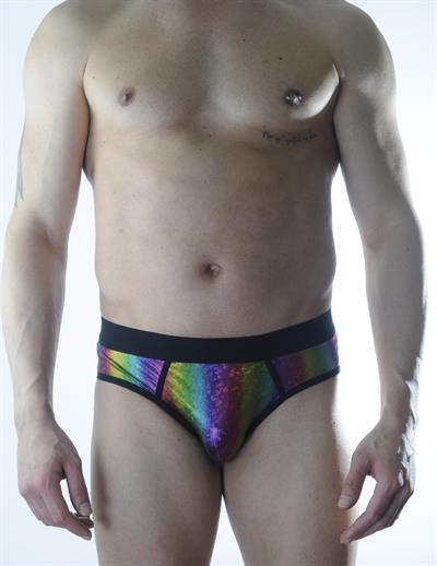 Erkek Çok Renkli Fantezi Giyim Gökkuşağı Desenli Parlak Jockstrap HF301166 