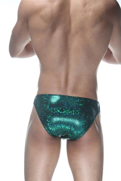 Erkek Yeşil Fantezi Giyim Simli Parlak Desenli Slip HF102103 
