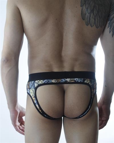 Erkek Çok Renkli Fantezi Giyim Zar Desenli Jockstrap HF301174 