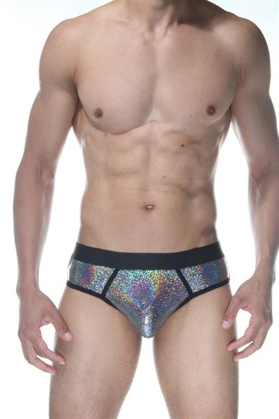 Erkek Gri Fantezi Giyim Simli Biye Detaylı Jockstrap HF102118 