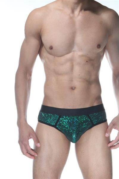 Erkek Yeşil Fantezi Giyim Parlak Jockstrap HF102119 