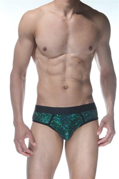Erkek Yeşil Fantezi Giyim Parlak Jockstrap HF102119 
