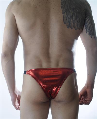 Erkek Kırmızı Fantezi Giyim Deri Görünümlü Slip HF301134 