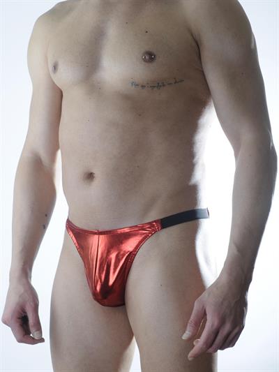 Erkek Kırmızı Fantezi Giyim Deri Görünümlü Slip HF301134 