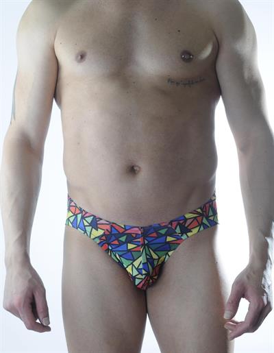 Erkek Çok Renkli Fantezi Giyim Geometrik Desenli Jockstrap HF301161 