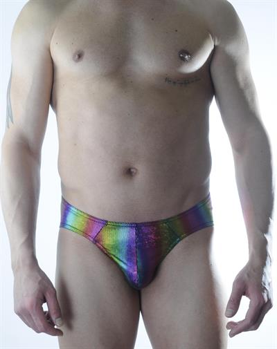 Erkek Çok Renkli Fantezi Giyim Gökkuşağı Desenli Parlak Jockstrap HF301163 