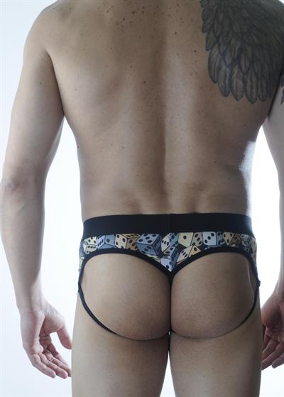 Erkek Çok Renkli Fantezi Giyim Zar Desenli Jockstrap HF301177 