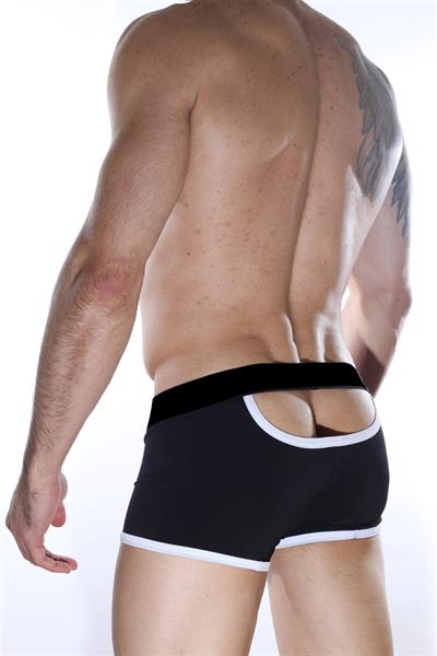 Erkek Siyah Fantezi Giyim Arka Açık Boxer HF012119 