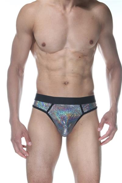 Erkek Gri Fantezi Giyim Desenli Parlak String HF102144 