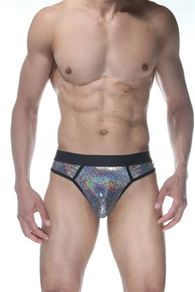 Erkek Gri Fantezi Giyim Desenli Parlak String HF102144 