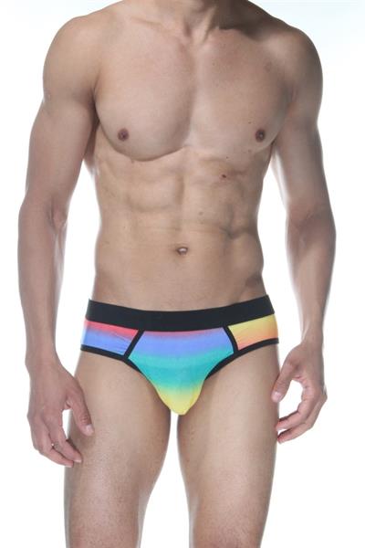 Erkek Çok Renkli Fantezi Giyim Gökkuşağı Desenli Jockstrap HF102115 