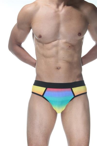 Erkek Çok Renkli Fantezi Giyim Gökkuşağı Desenli Jockstrap HF102128 