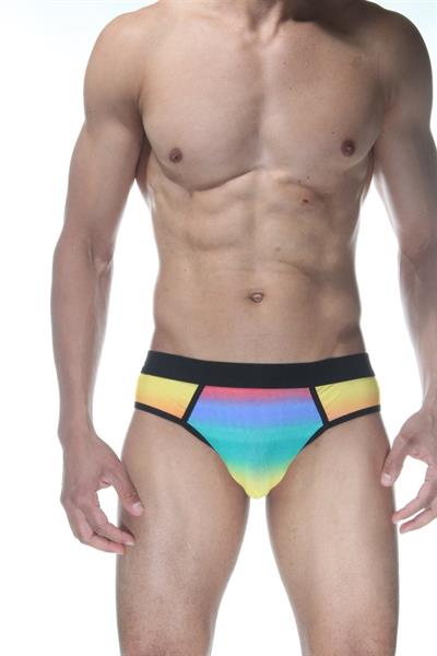 Erkek Çok Renkli Fantezi Giyim Gökkuşağı Desenli Jockstrap HF102128 