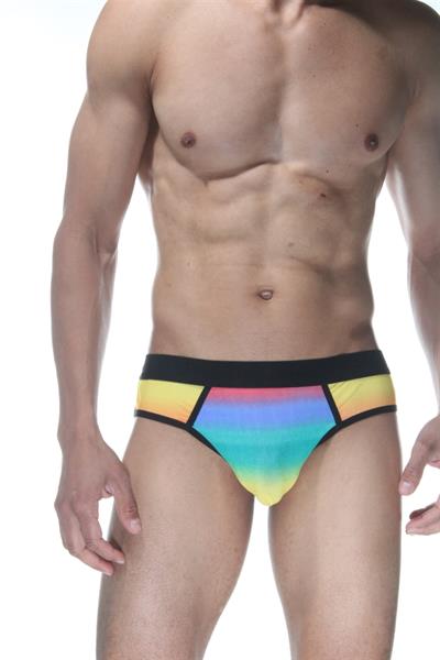 Erkek Çok Renkli Fantezi Giyim Gökkuşağı Desenli Jockstrap HF102128 