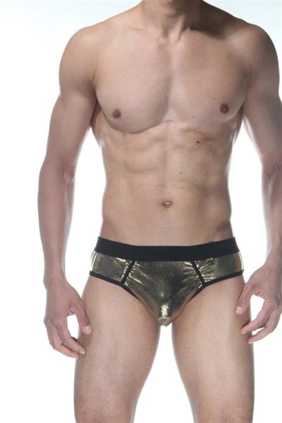 Erkek Sarı Fantezi Giyim Parlak Jockstrap HF102122 