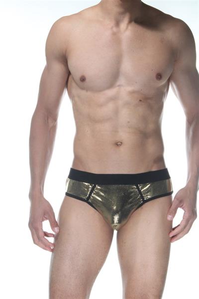 Erkek Sarı Fantezi Giyim Parlak Jockstrap HF102122 
