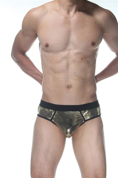 Erkek Sarı Fantezi Giyim Parlak Jockstrap HF102122 
