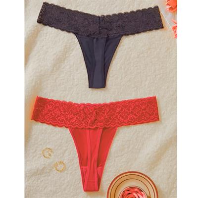 Fantezi Giyim 2li Dantel Detaylı Tanga HF0053 